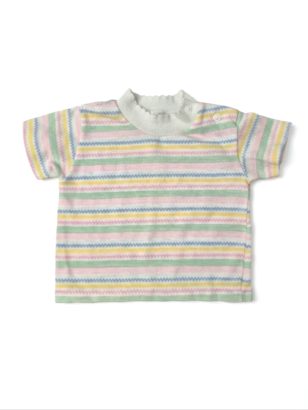 VTG 80s Toddletime JCPenney Pastel Striped Baby Tee 12M